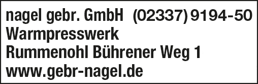 Kundenbild groß 1 gebr. nagel GmbH Warmpresswerk