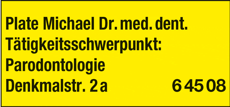 Kundenbild groß 1 Plate Michael Dr.med.dent. Zahnarzt