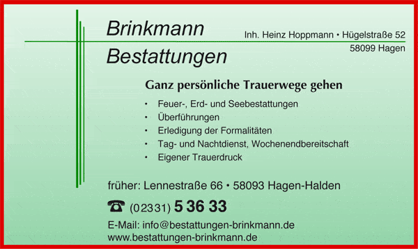 Kundenbild groß 1 Brinkmann Beerdigungsinstitut