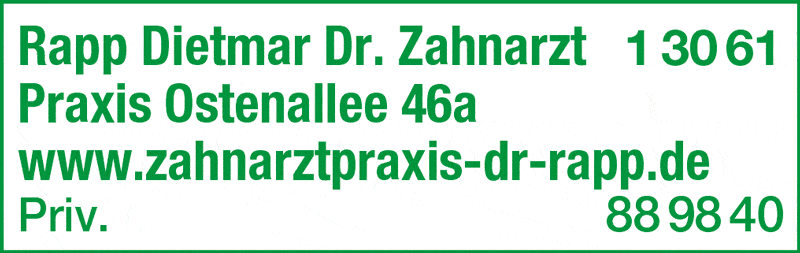 Kundenbild groß 1 Rapp Dietmar Dr.med.dent. Zahnarzt Praxis