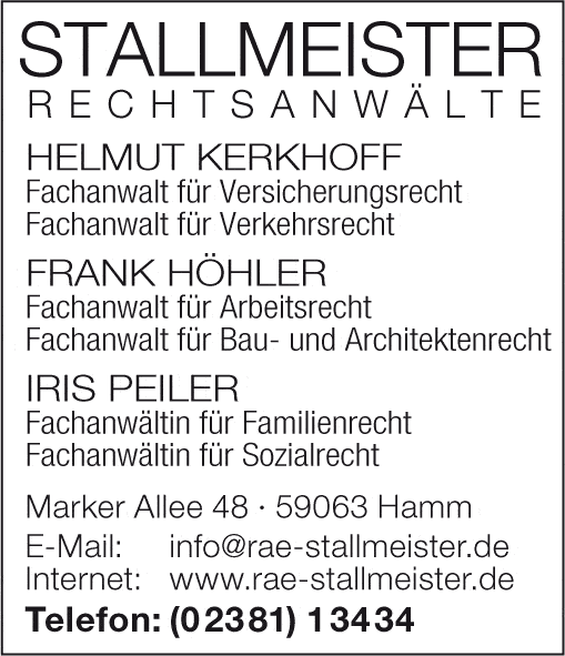 Kundenbild groß 1 Stallmeister u. Kollegen Rechtsanwälte