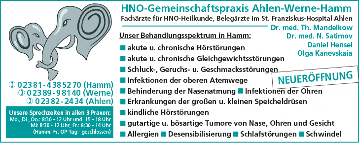 Kundenbild groß 1 Mandelkow Th. Dr. u. Satimov N. Dr. Fachärzte für HNO-Heilkunde