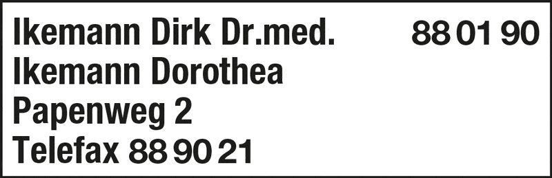 Kundenbild groß 1 Ikemann Dirk Dr. med. u. Ikemann