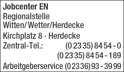 Kundenbild groß 1 Jobcenter EN Regionalstelle Wetter/Herdecke