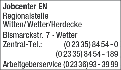 Kundenbild groß 1 Jobcenter EN Regionalstelle Wetter/Herdecke