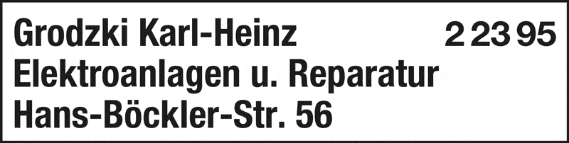 Kundenbild groß 1 Grodzki Karl-Heinz Elektroanlagen u. Reparaturen