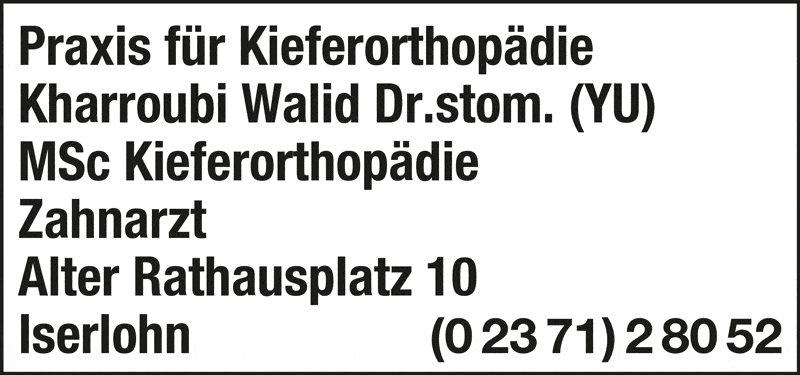Kundenbild groß 1 Praxis für Kieferorthopädie Dr.stom. (YU) Walid Kharroubi MSc Kieferorthopädie Zahnarzt