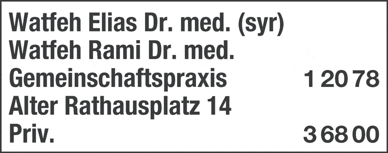 Kundenbild groß 1 Watfeh Elias Dr.med. Internist