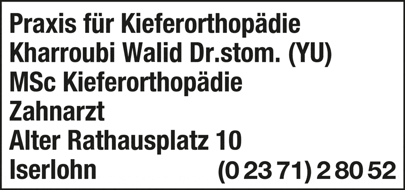 Kundenfoto 1 Praxis für Kieferorthopädie Dr.stom. (YU) Walid Kharroubi MSc Kieferorthopädie Zahnarzt