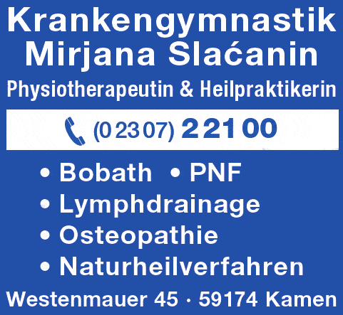 Kundenbild groß 1 Slacanin Mirjana Krankengymnastik