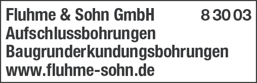Kundenbild groß 1 Fluhme & Sohn GmbH Brunnenbau