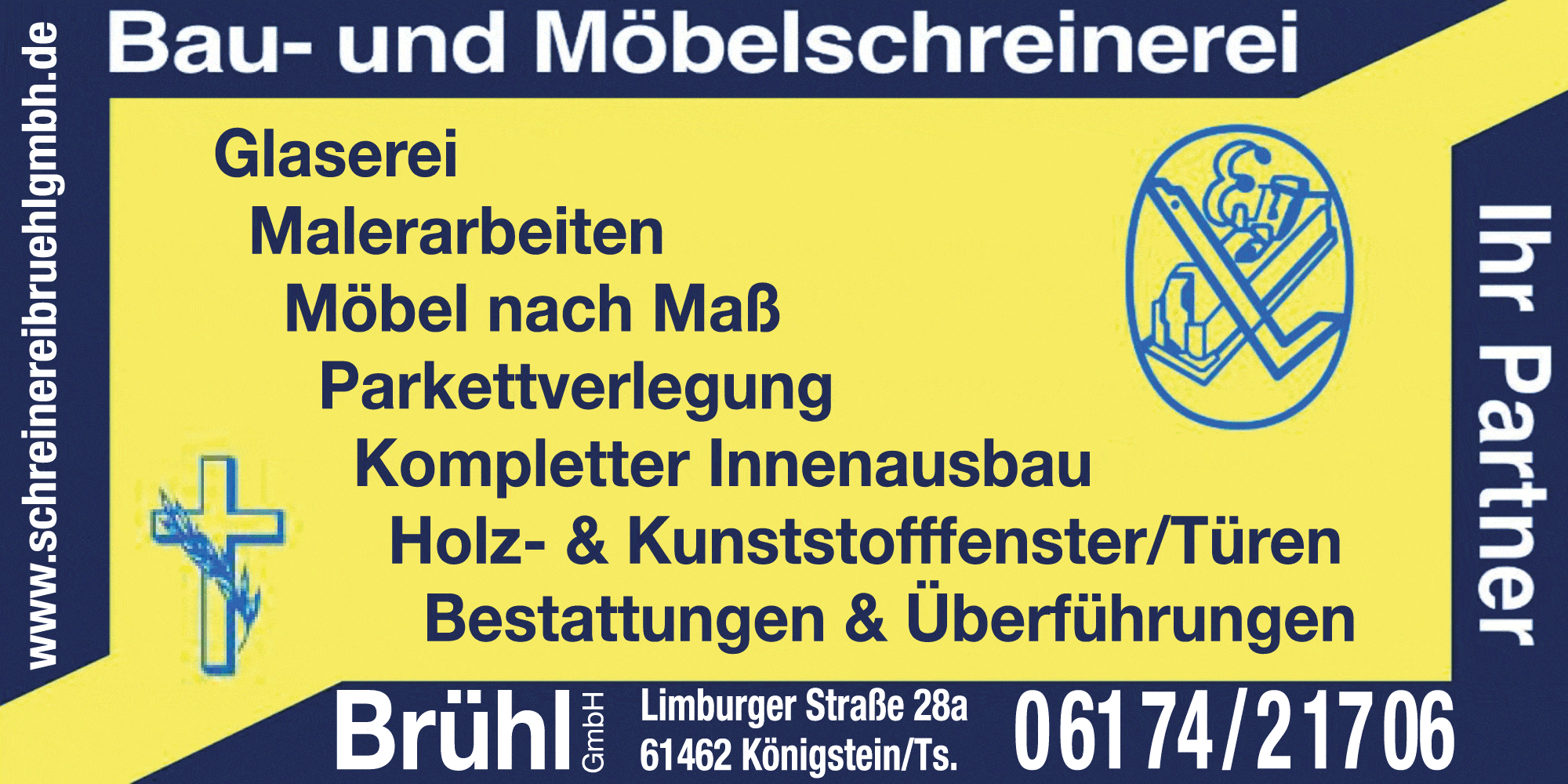 Kundenlogo von Schreinerei-Glaserei Brühl GmbH Möbel- u. Fensterbau, 