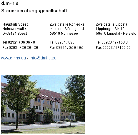 Kundenbild groß 1 d.m.-h.s Steuerberatungsgesellschaft