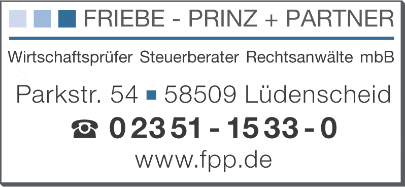 Kundenbild groß 4 FRIEBE - PRINZ + PARTNER mbB Wirtschaftsprüfer Steuerberater Rechtsanwälte