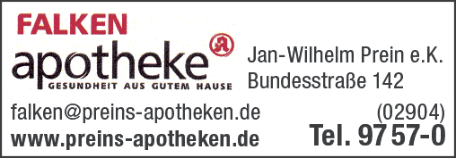 Kundenbild groß 1 Falken-Apotheke Jan-Wilhelm Prein