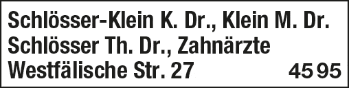 Kundenbild groß 1 Schlösser Karolin Dr. , Klein Moritz Dr. , Schlösser Thomas Dr. Zahnärzte