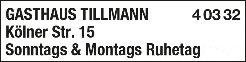 Kundenbild groß 1 Gasthaus Tillmann