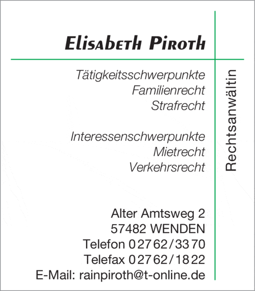 Kundenbild groß 1 Piroth Elisabeth Rechtsanwältin