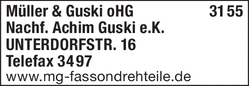 Kundenbild groß 1 Müller & Guski oHG Fassondreherei