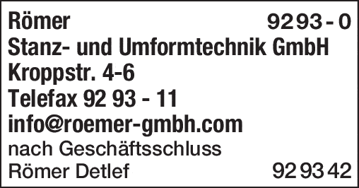Kundenbild groß 1 Römer Stanz- u. Umformtechnik GmbH
