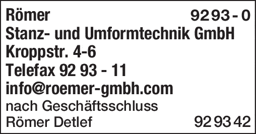 Kundenbild groß 2 Römer Stanz- u. Umformtechnik GmbH