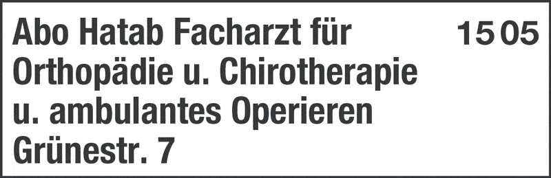 Kundenbild groß 1 Abo-Hatab M. Dr. Arzt für Orthopädie