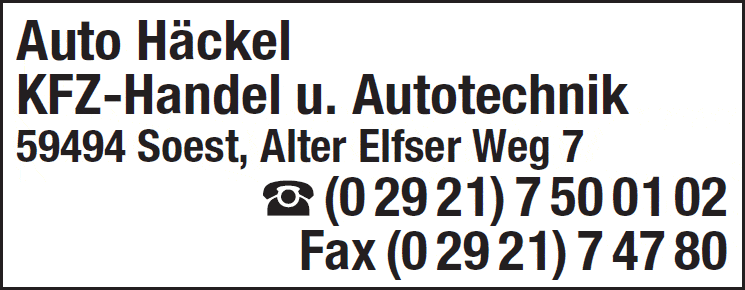 Kundenbild groß 1 Auto Häckel KFZ-Handel u. Autotechnik