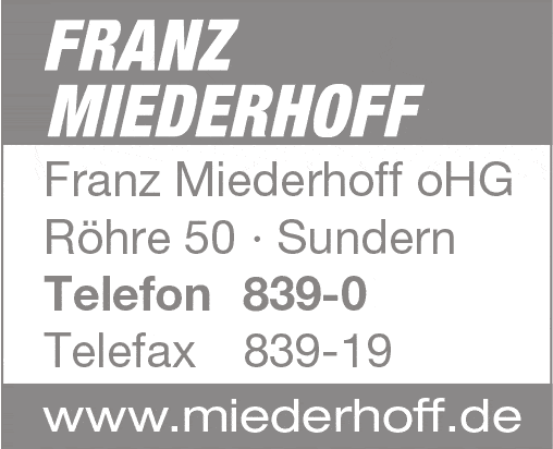 Kundenbild groß 1 Franz Miederhoff GmbH & Co. KG