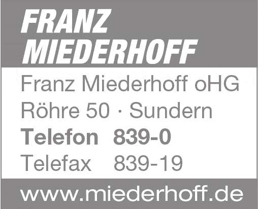 Kundenbild klein 7 Franz Miederhoff GmbH & Co. KG