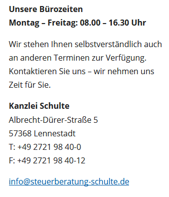 Kundenbild groß 1 Kanzlei Schulte Steuerberater und Rechtsanwälte