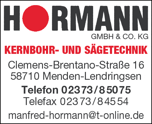 Kundenbild groß 1 Hormann Kernbohr- und Sägetechnik GmbH & Co. KG