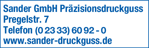 Kundenbild groß 1 Sander GmbH Druckguss aus Aluminium
