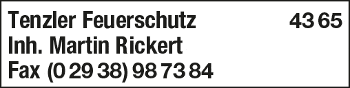 Kundenbild groß 1 Tenzler Feuerschutz Inh. Martin Rickert
