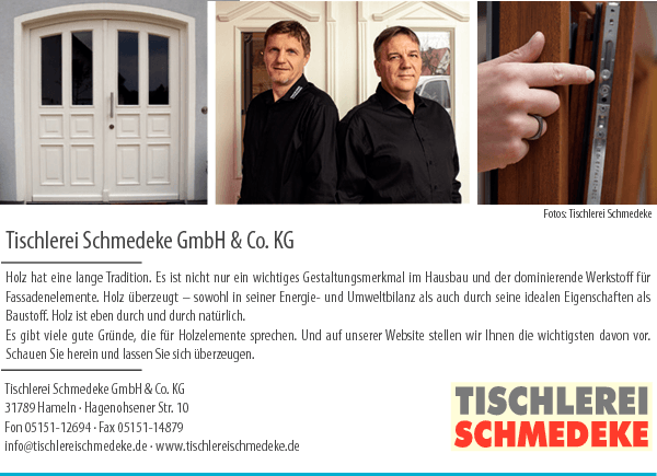 Anzeige Tischlerei Schmedeke GmbH & Co. KG Bestattungsinstitut