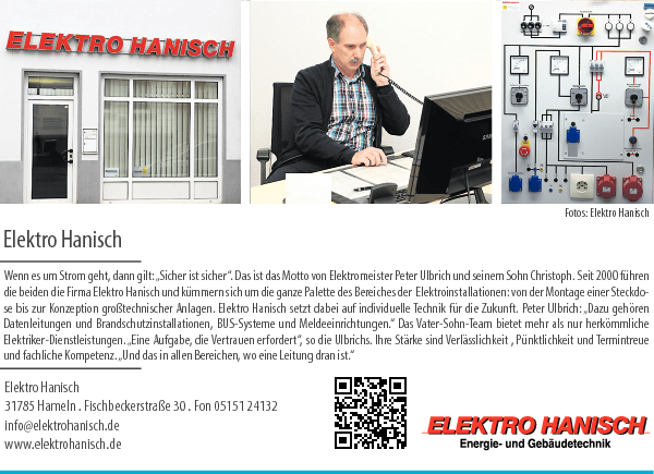 Anzeige Elektro Hanisch