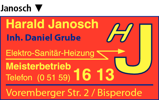 Anzeige Janosch Harald Inh.: Daniel Grube Elektro Heizung Sanitär