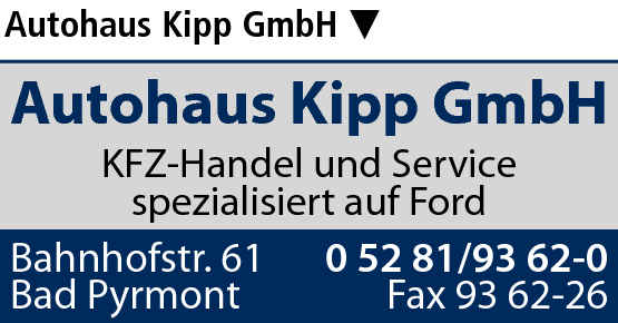 Anzeige Autohaus Kipp GmbH