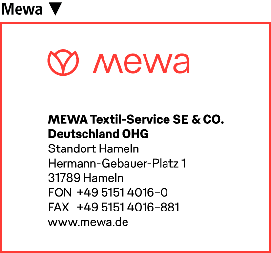 Anzeige MEWA Textil-Service SE & Co. Deutschland OHG Standort Hameln