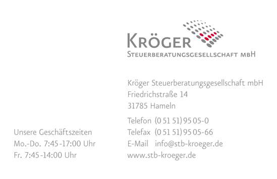 Anzeige Kröger Steuerberatungsgesellschaft mbH