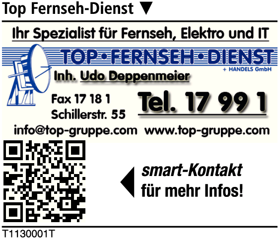 Anzeige Top Fernsehdienst und Handels GmbH