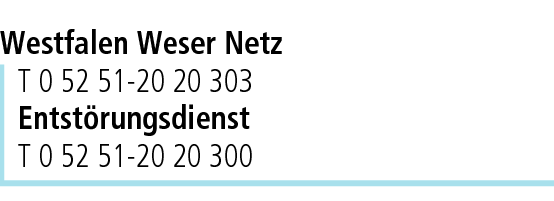 Anzeige Westfalen Weser Netz GmbH