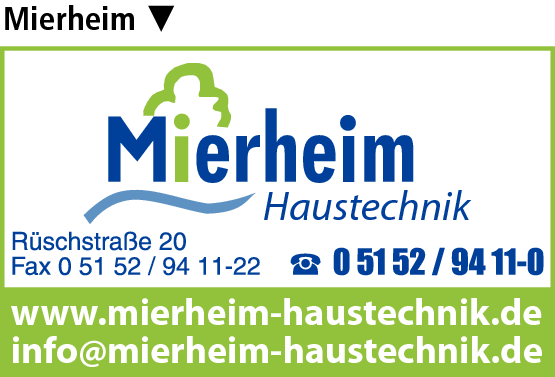 Anzeige Mierheim Haustechnik Inh. Tobias Mierheim