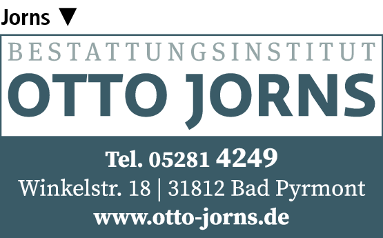 Anzeige Bestattungsinstiut Otto Jorns Inh.: Daniel Jorns e.K,