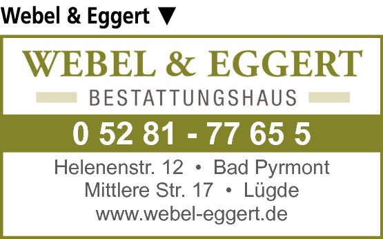 Anzeige Bestattungshaus Webel & Eggert