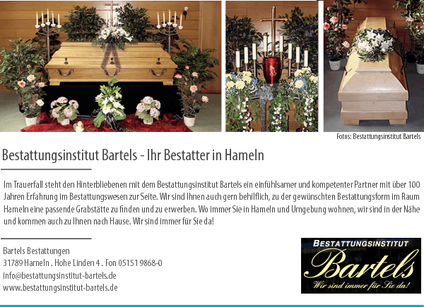 Anzeige Bartels Bestattungen