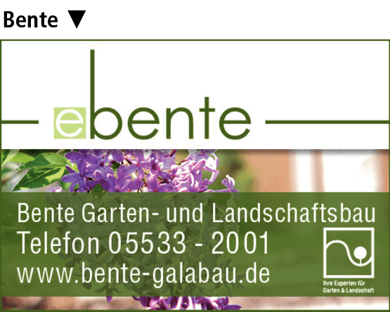 Anzeige Bente Garten- und Landschaftsbau GmbH & Co. KG