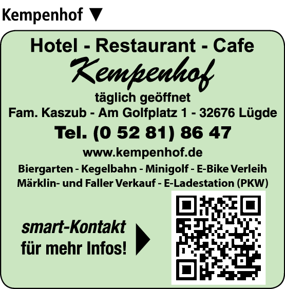 Anzeige Hotel-Restaurant-Cafe Kempenhof