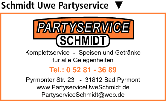 Anzeige Schmidt Uwe Lebensmittelhandel u. Partyservice