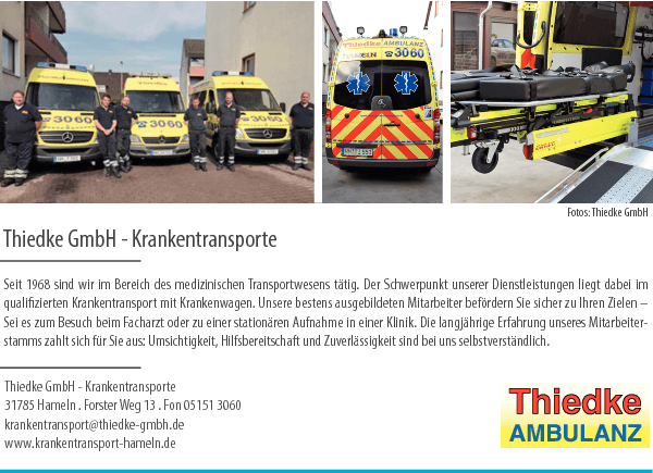 Anzeige Krankentransport Thiedke GmbH