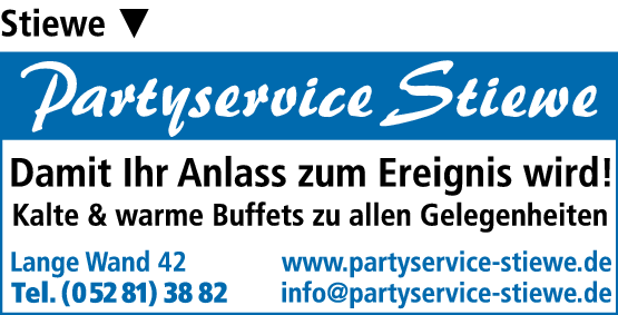 Anzeige Stiewe Partyservice